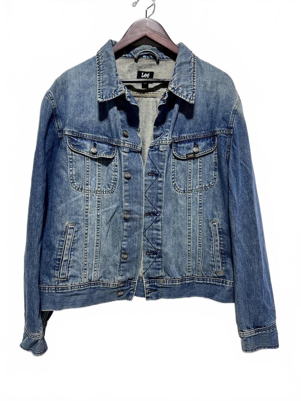 Lee Men's Blue Denim Jacket XL Button Front Trucker Style